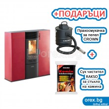 Пелетна Камина ARTEL Subtile SC8 - 8kW, с въздуховод, без водна риза - БОРДО (гланц)